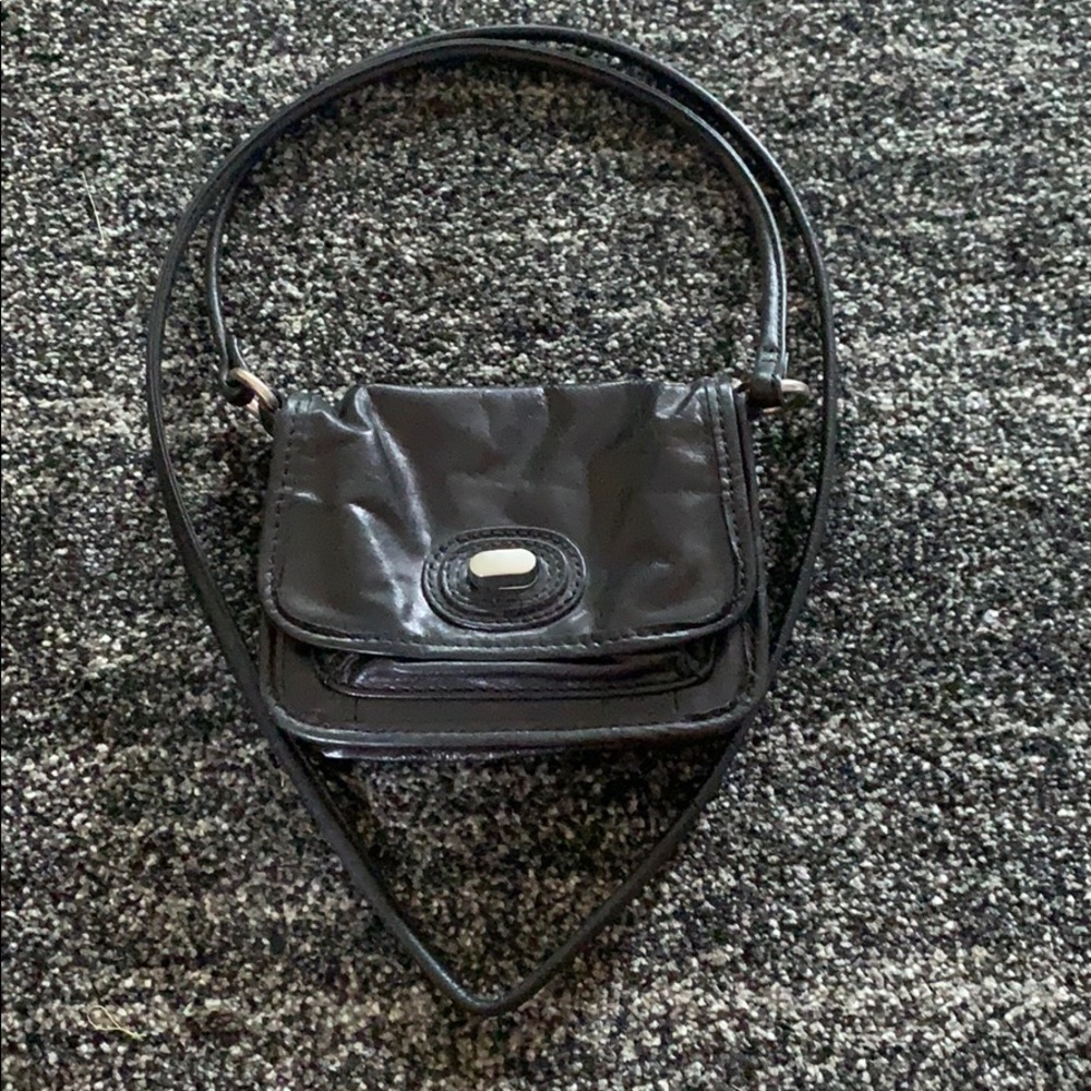 Fossil black leather crossbody